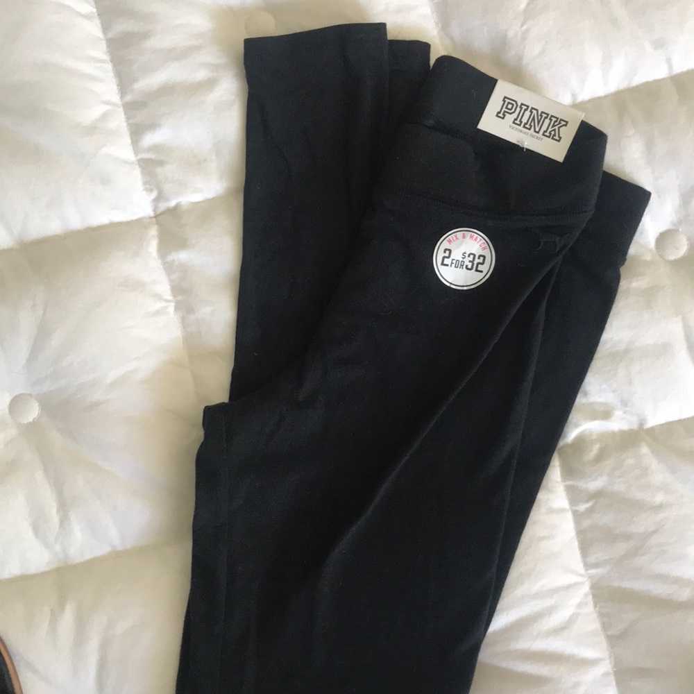 Pink black leggings